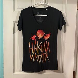 Disney Women's Black and Orange Hakuna Matata Tee